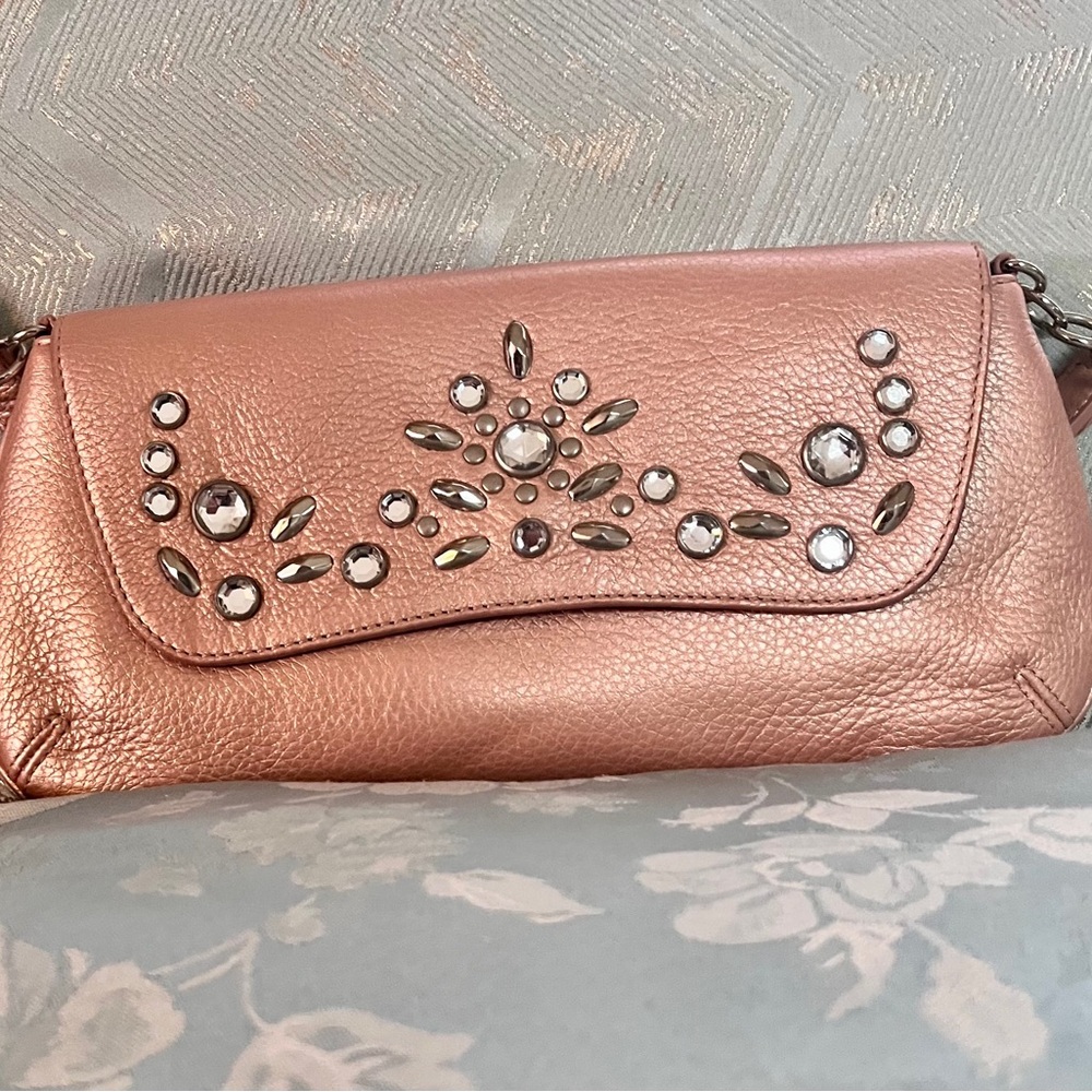 The Sak Rose Gold Embellished Leather Shoulder Bag - Picture 3 of 13